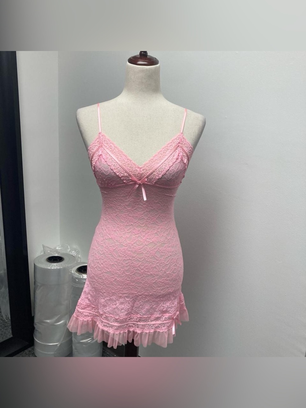 Vintage Victoria’s Secret Pink Lace Babydoll Slip